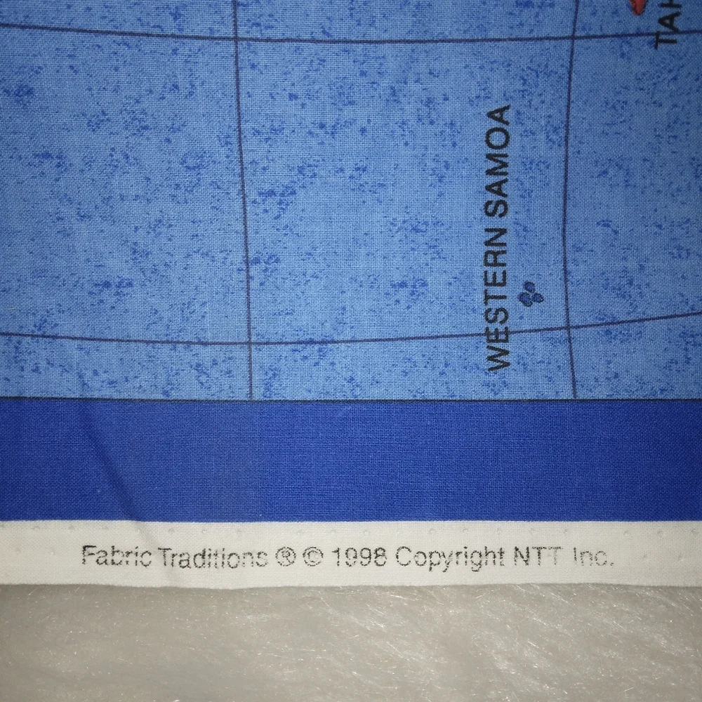 FABRIC Vintage Fabric Map Panel c. 1998, some of these countries don't e…